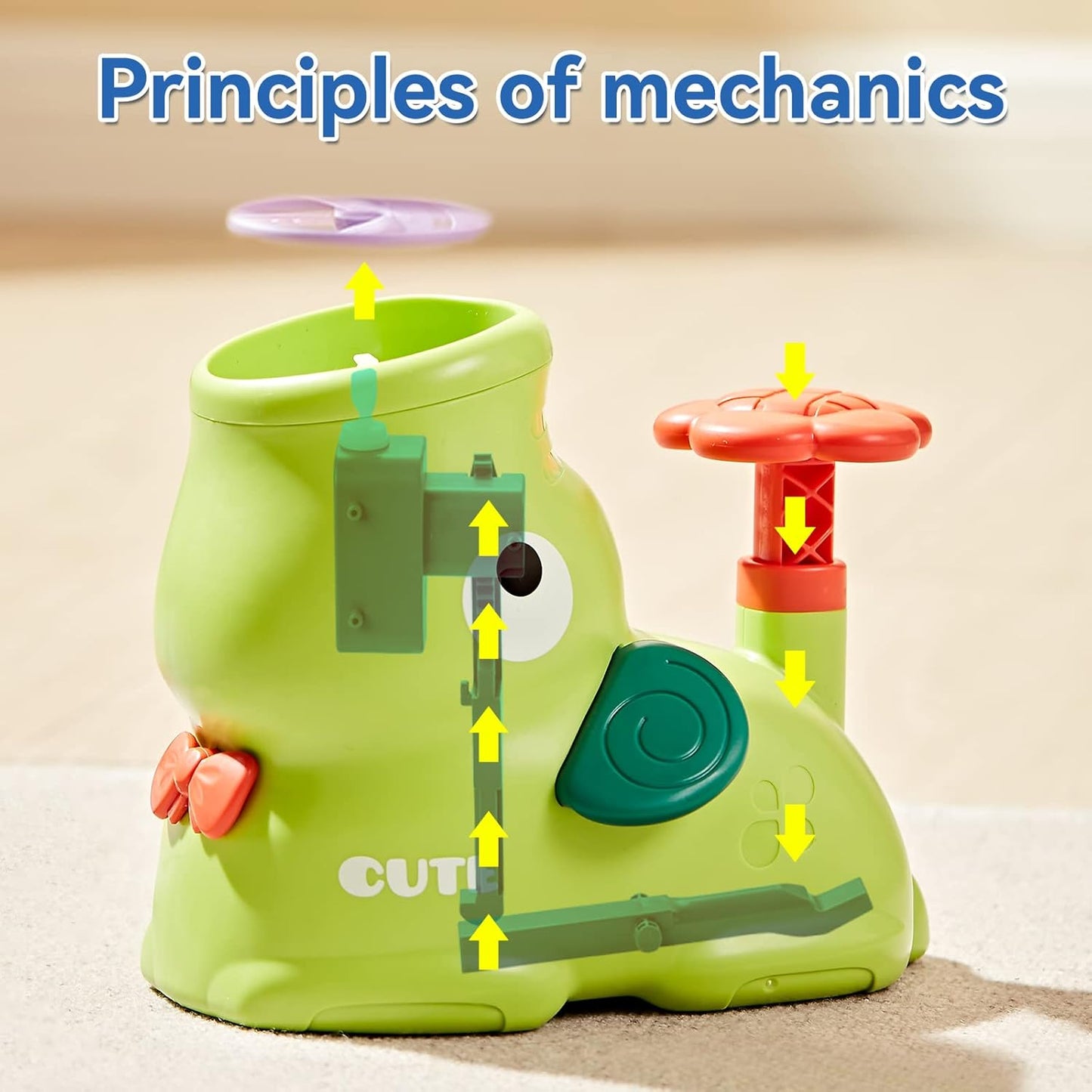 Kids Outdoor Toys, Autism Sensory Equipment, Garden Toddler Toys for 3 Years Old Boys and Girls, Flying Disc Launcher Toy with 24 Saucers, Outdoor Games for Kids 4-8, 8-12