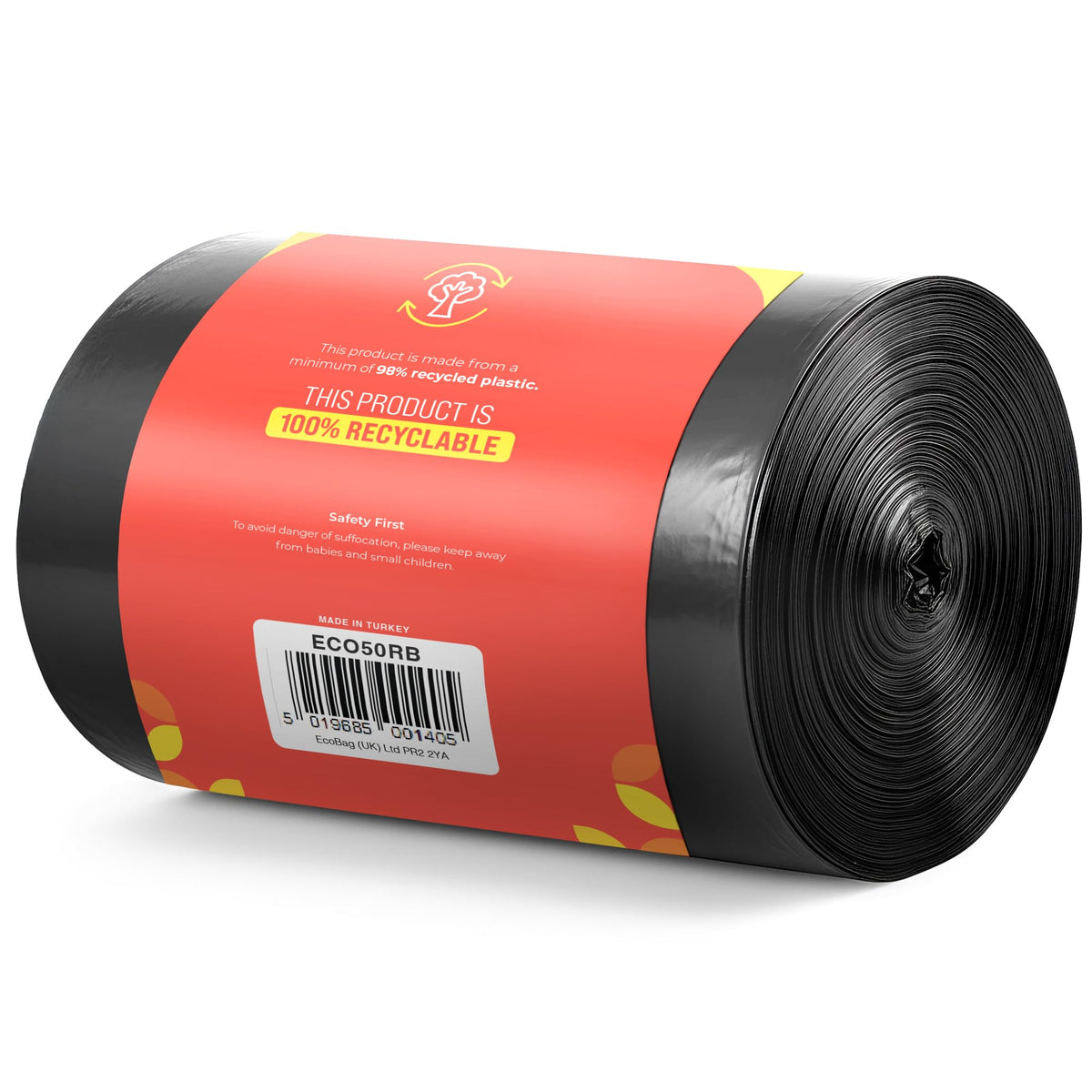 EcoBag Refuse Sacks, Recyclable & Leak Resistant, 100L Everyday (30µm)