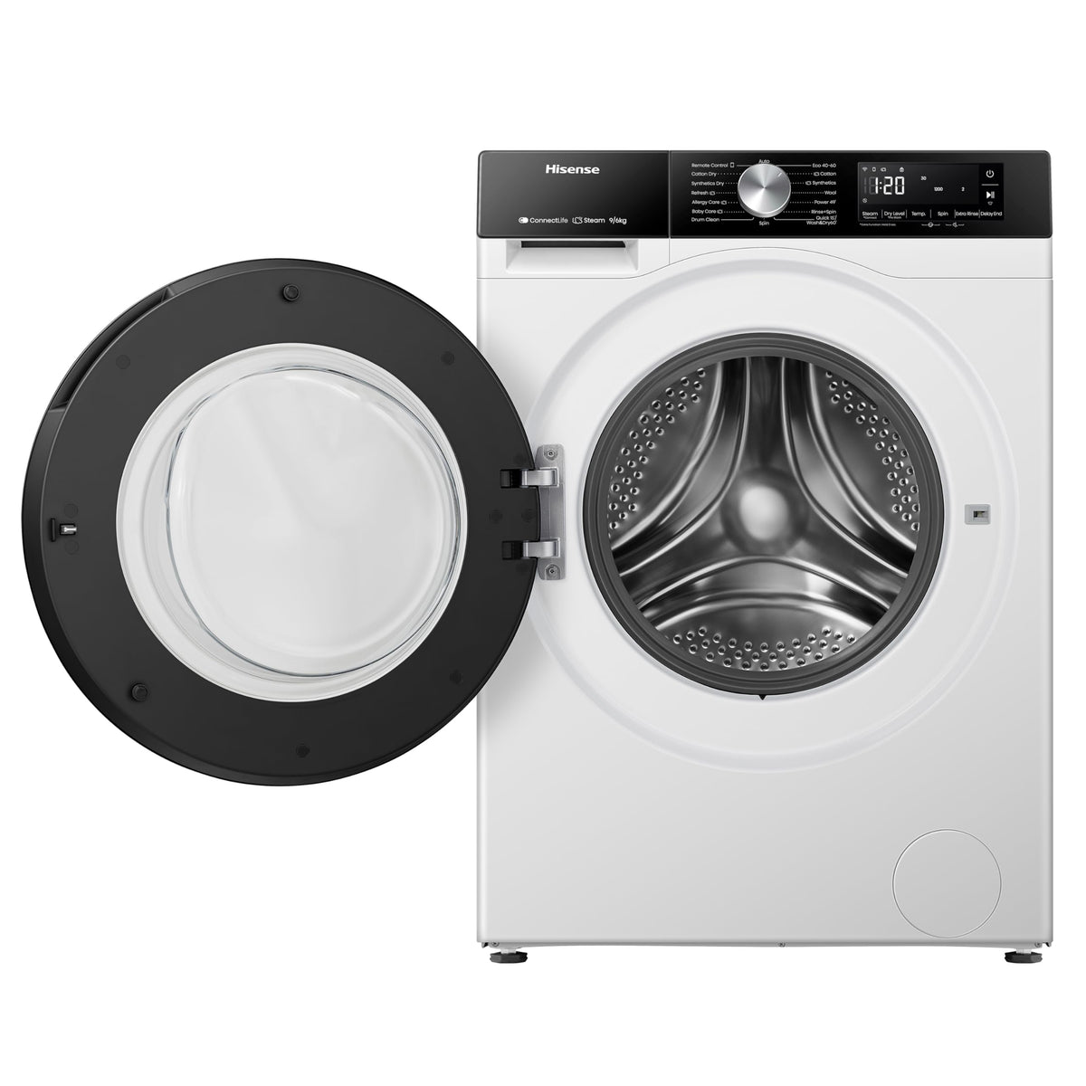 Hisense 3S Series WD3S8043BB3 Wifi Connected 8Kg and 5Kg Washer Dryer with 1400 rpm - Black - A-D Rated