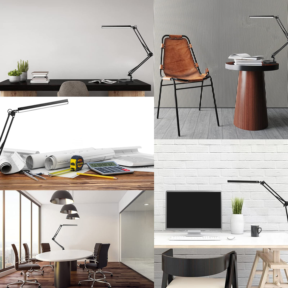 SKYLEO LED Desk Lamp with Clip and Base - Eye Protection Desk Lamps Black