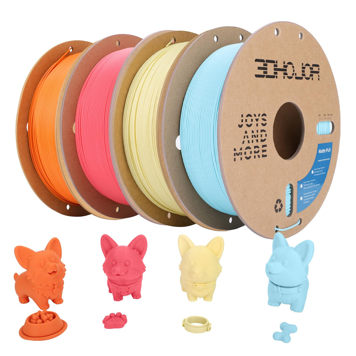 3DHoJor PLA+ PLA Plus Filament 1.75mm 1kg(2.2lbs) for 3D Printers,Yellow