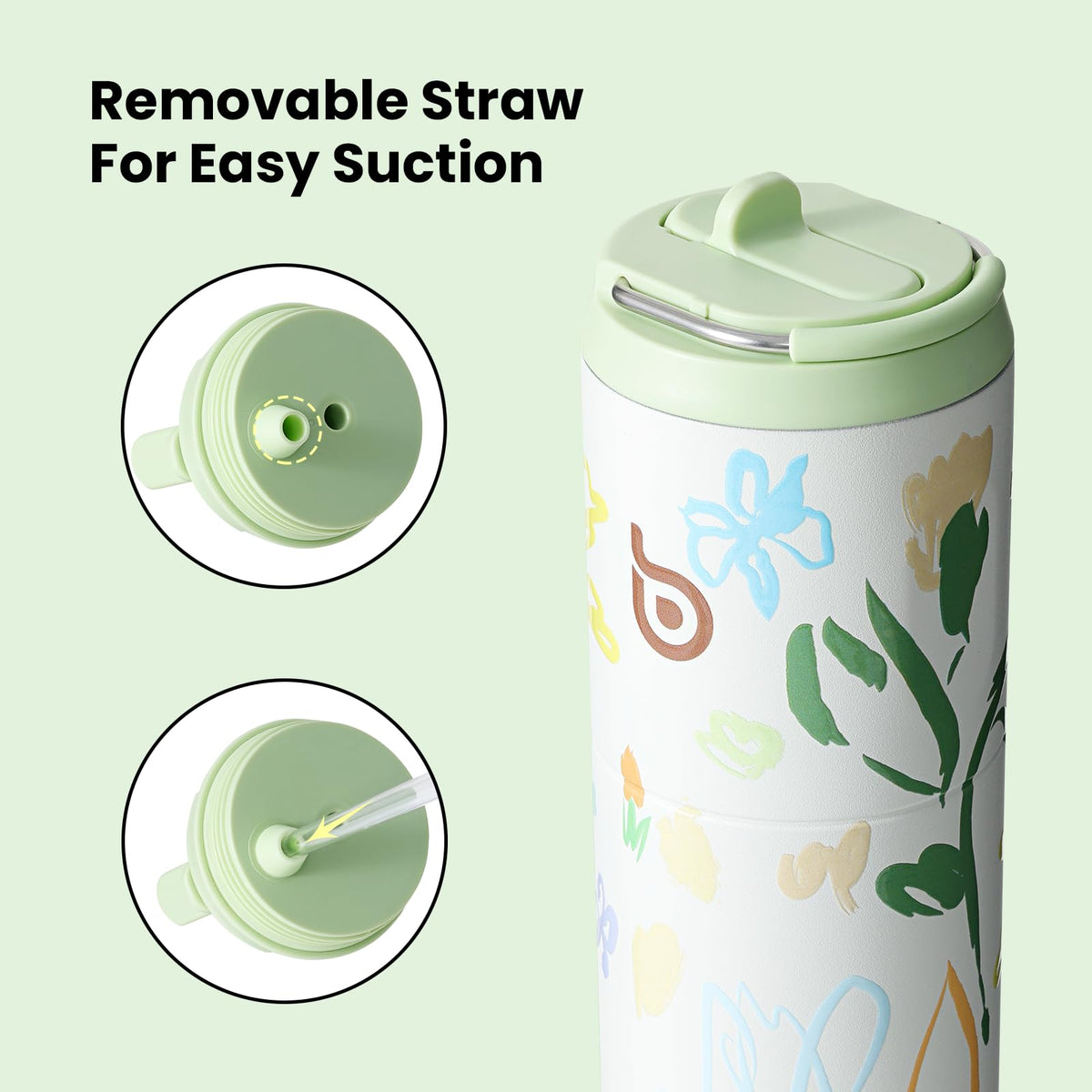 Bottle Bottle Stainless Steel Water Bottle 700ml with Straw and Lid Sports Insulated Metal Water Bottles with Handle(Black)