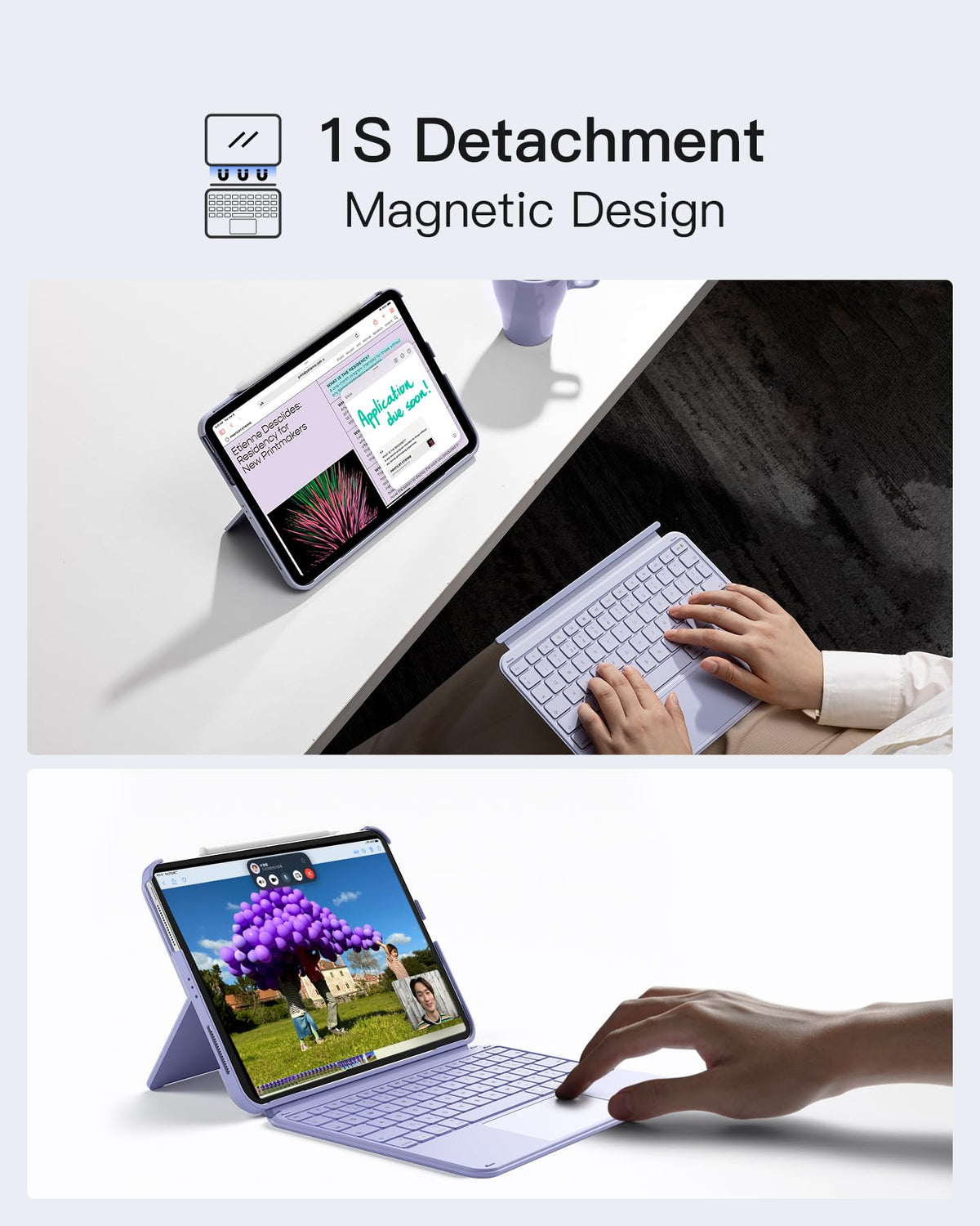 Inateck Keyboard Case with Tracked for iPad A16 11th Gen 11"/10th Gen 10.9"