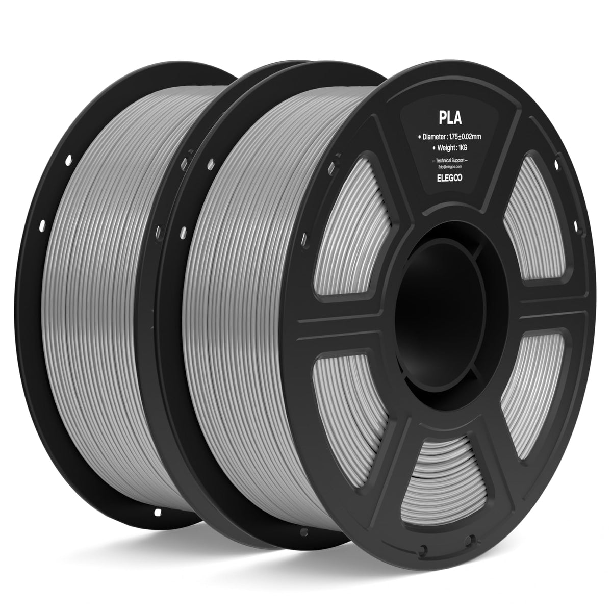 ELEGOO PLA 3D Printer Filament 1.75mm Black 1KG, Easy to Use, Durable
