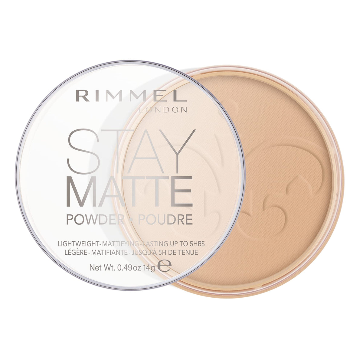 RIMMEL LONDON - Stay Matte Pressed Powder - Lightweight, Oil Absorbing, Smooth Non-Powdery Texture, Lasting Up To 5hrs - For All Skin Types - Dermatologically Tested - Transparent - 14g