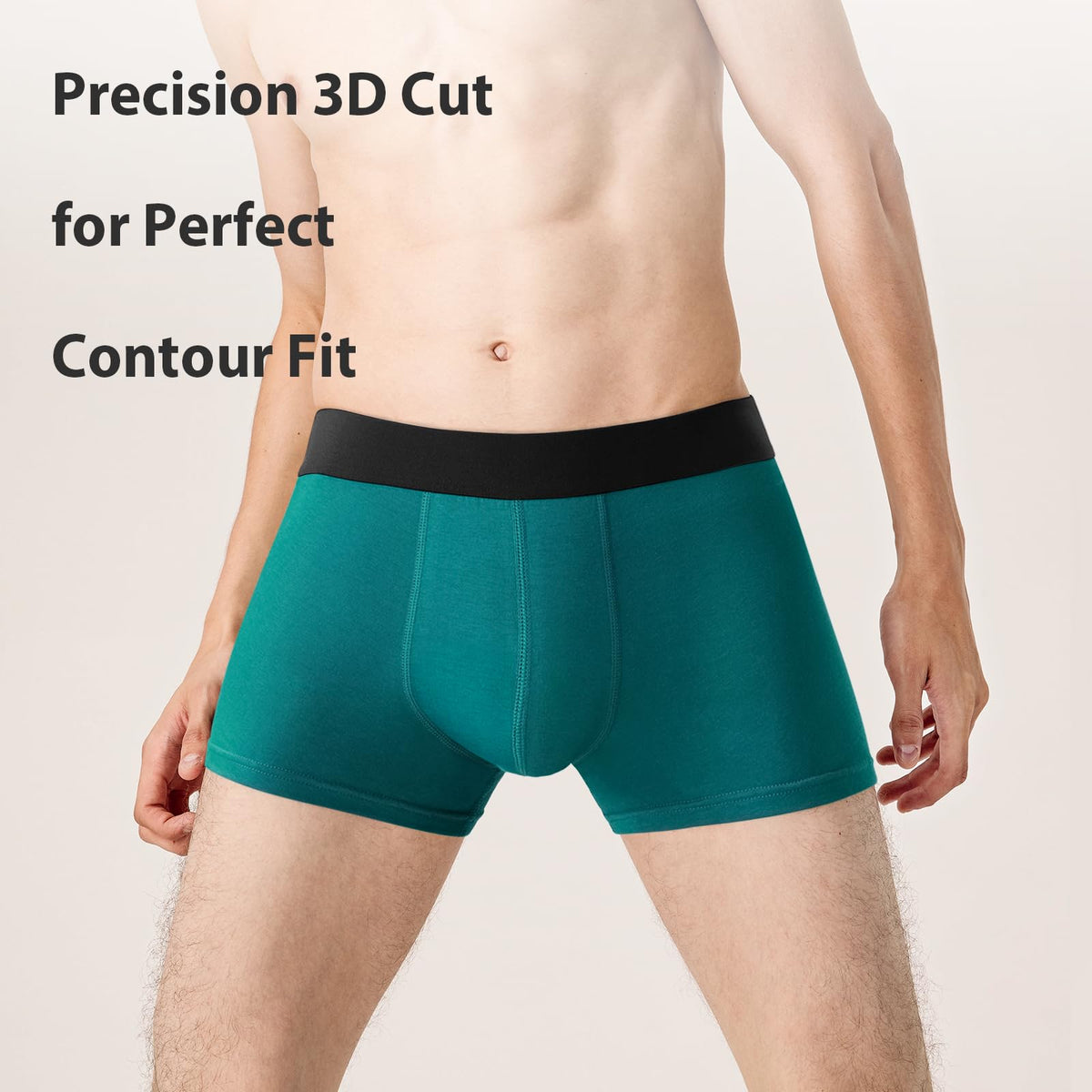 QINCAO Mens Boxers 6 Pack, Logo-Free Underwear, Soft Cotton, Breathable