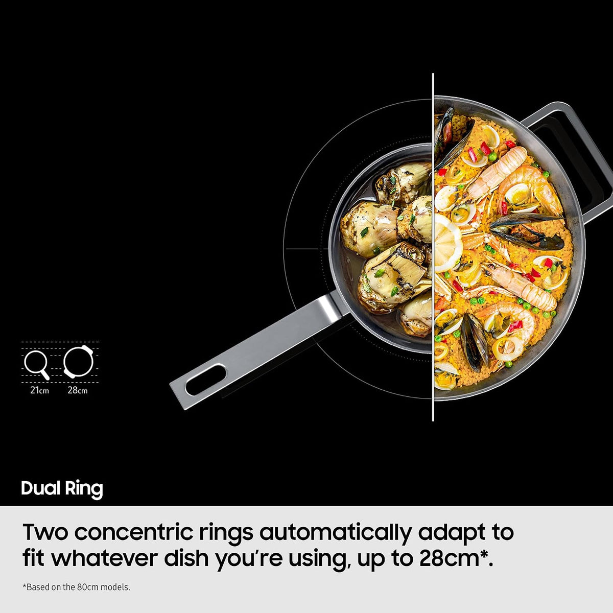Samsung Ceramic Hob with 4 Cooking Zones, With Touch Control, Colour: Black, Material: Glass, C61R2AEE