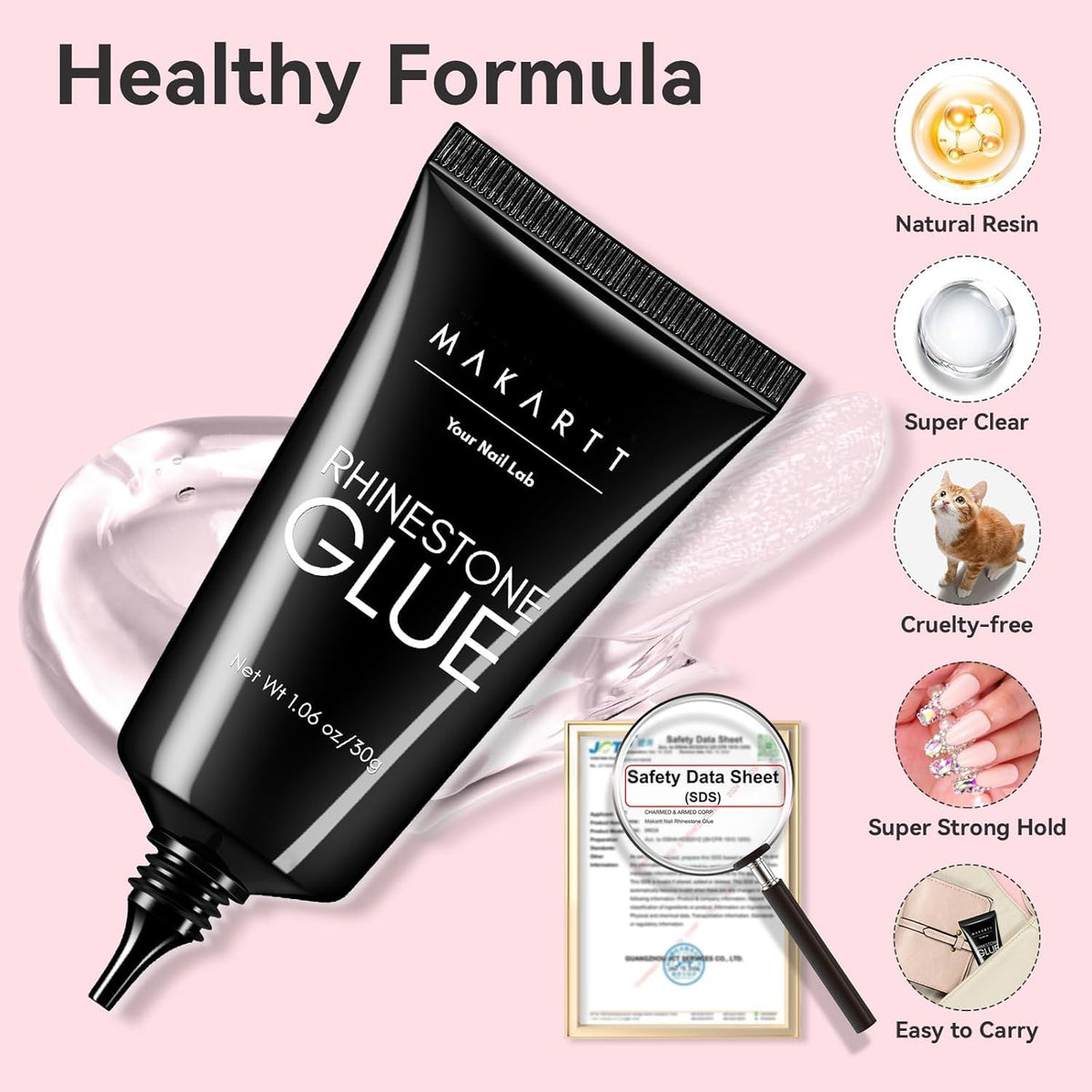 Makartt Nail Glue Extra Strong, New Super Semi Solid for Press-On Nails