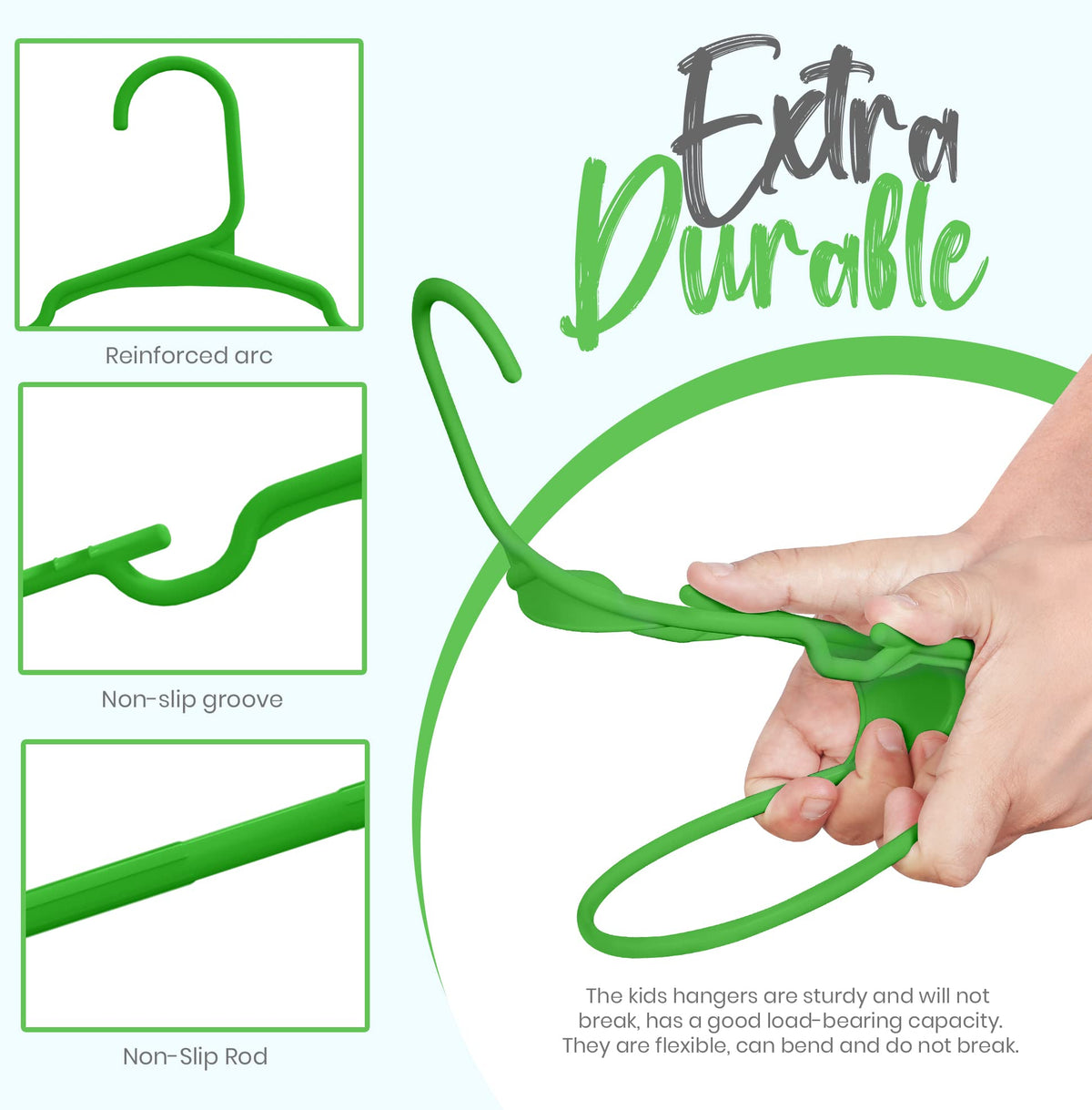 Utopia Home 20pcs Kids Hangers - 28cm Plastic Baby Hangers for Closet - Kids Hanger for Clothes and Baby Hanger for Closet - for Daily Standard Use (Grey)