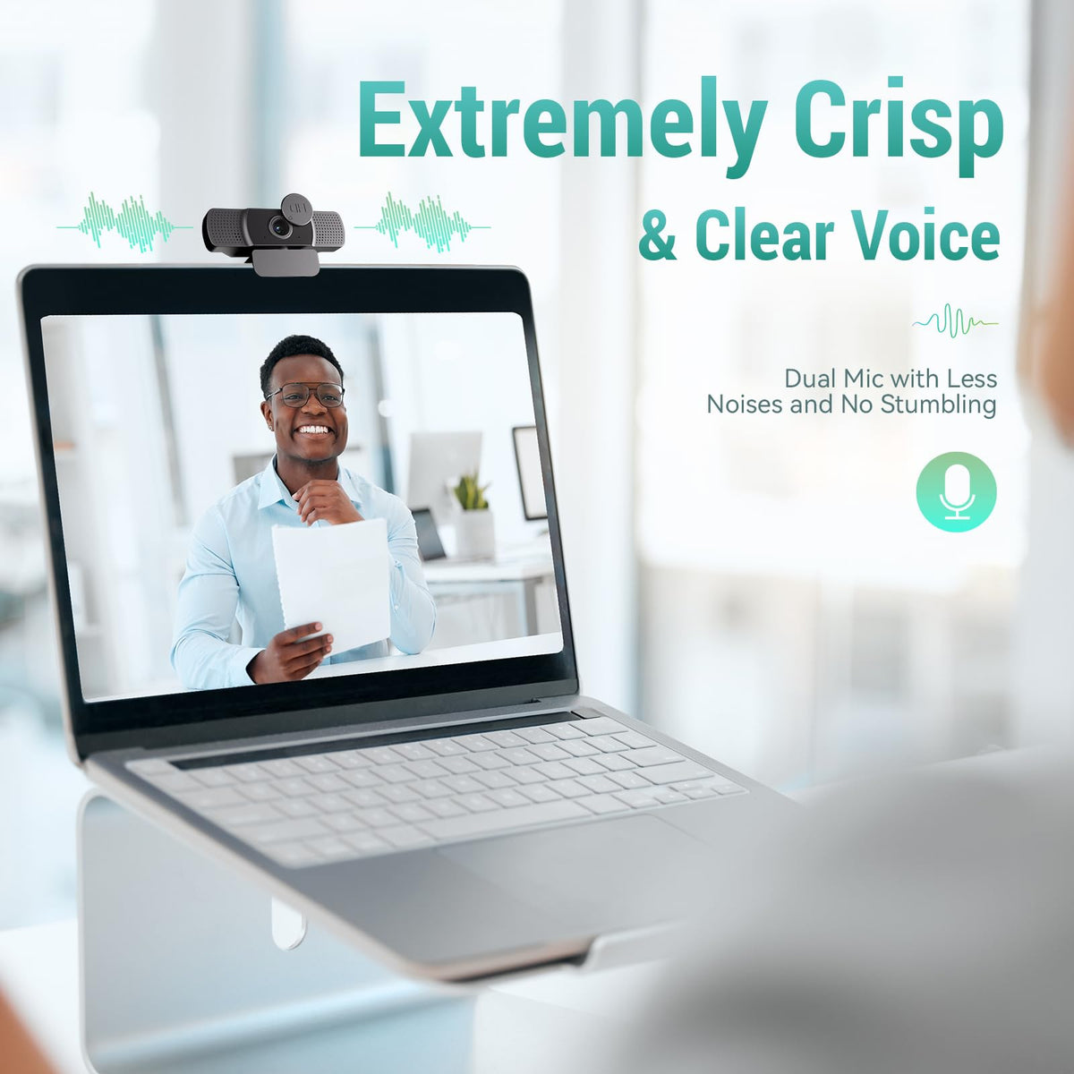 YIMONA FHD 1080P/30fps Webcam for PC/Laptop/Mac, 110° View Webcam with Mics, Privacy Cover, Auto Light Correction, Fixed Focus, Plug&Play USB Web Camera for Live Streaming, Video Calling, Conferences