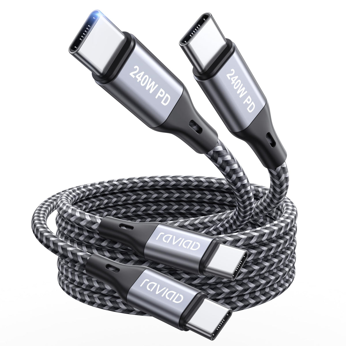 RAVIAD 100W USB C to USB C Charger Cable 2M 2Pack, USBC to USBC Cable 5A