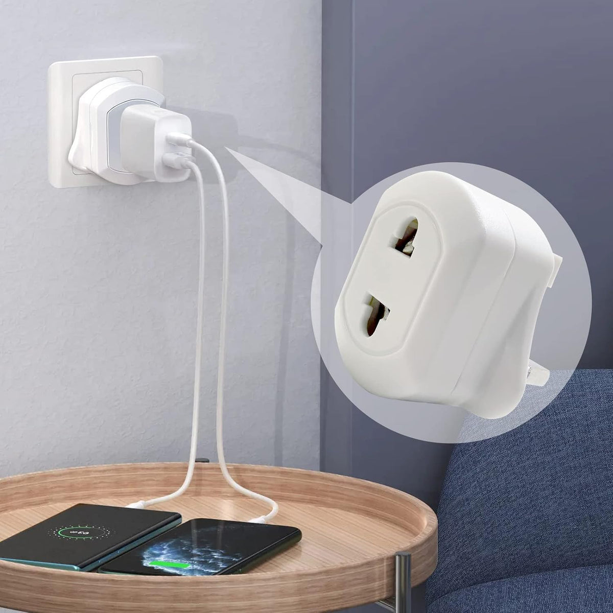 2 Pack Shaver Adapter Plug UK, Electric Toothbrush Adapter Plug UK, Toothbrush Adapter Plug UK, Bathroom Plug Adaptor UK, Plug for Toothbrush Charger UK