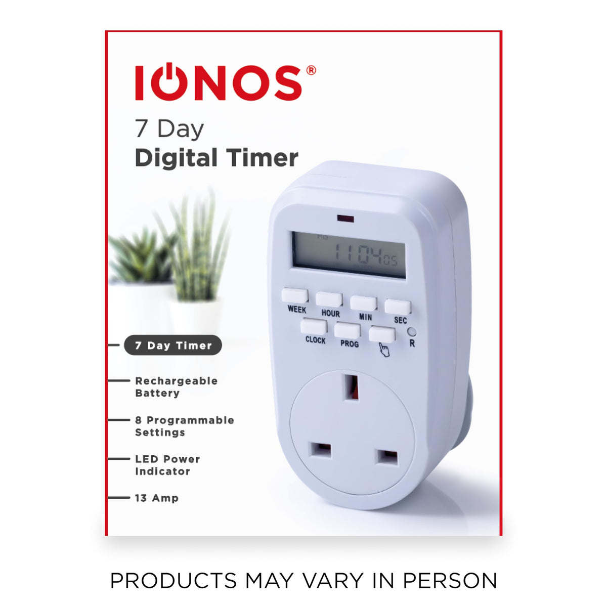 Status IONOS 24 Hour Plug-in Timer Switch, Mechanical Option B, White