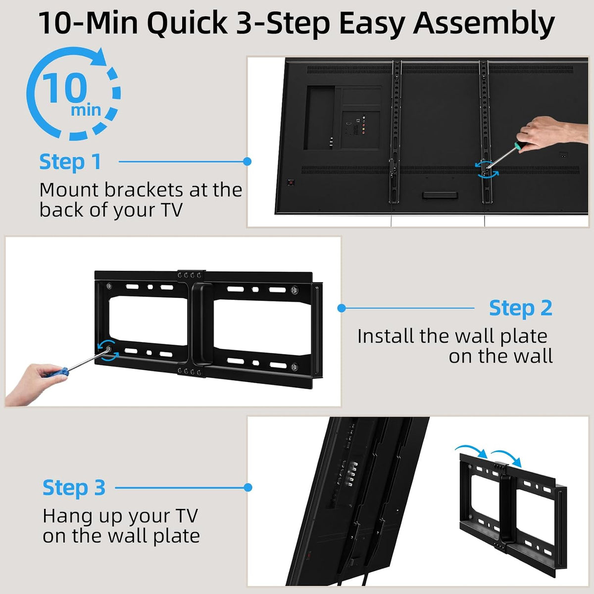 HOME VISION Heavy Duty Fixed TV Wall Bracket for 32-86 Inch Flat Screens