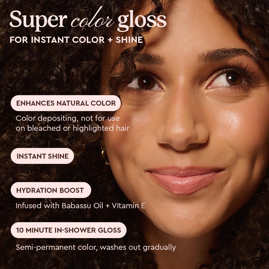 Glaze Supergloss Color Conditioning Gloss – Hydrating Semi-Permanent Colour Hair Gloss & Shine Boost – For Natural, Unbleached Dark Brown Hair – 190ml - Sleek Espresso