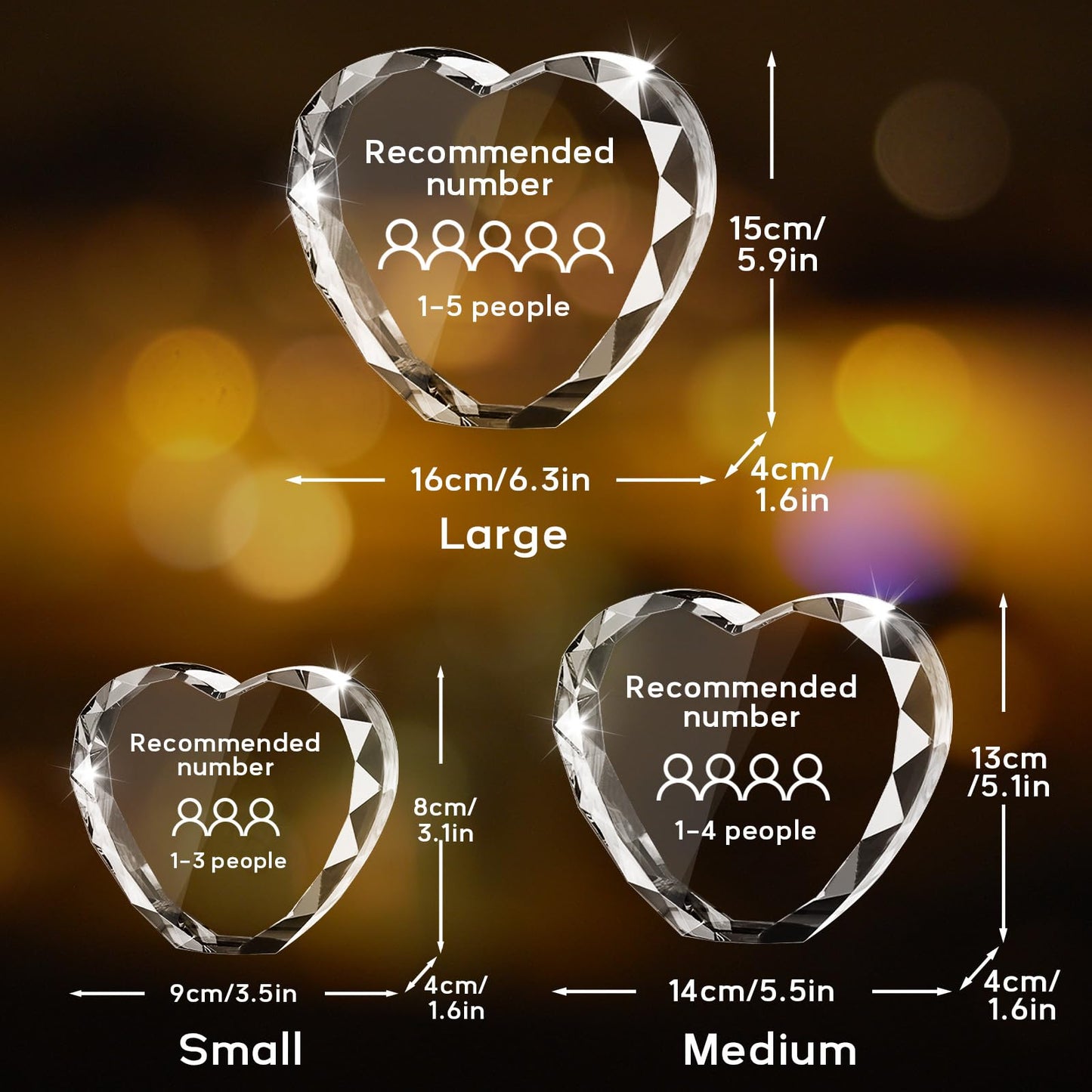 Personalised 3D Crystal Photo Gift, Custom Gifts with 3D Laser Etched, Engraved Inside the Crystal Using Your Photo Customized Memorial Custom Mother’s Day Picture Gift (Cuboid)