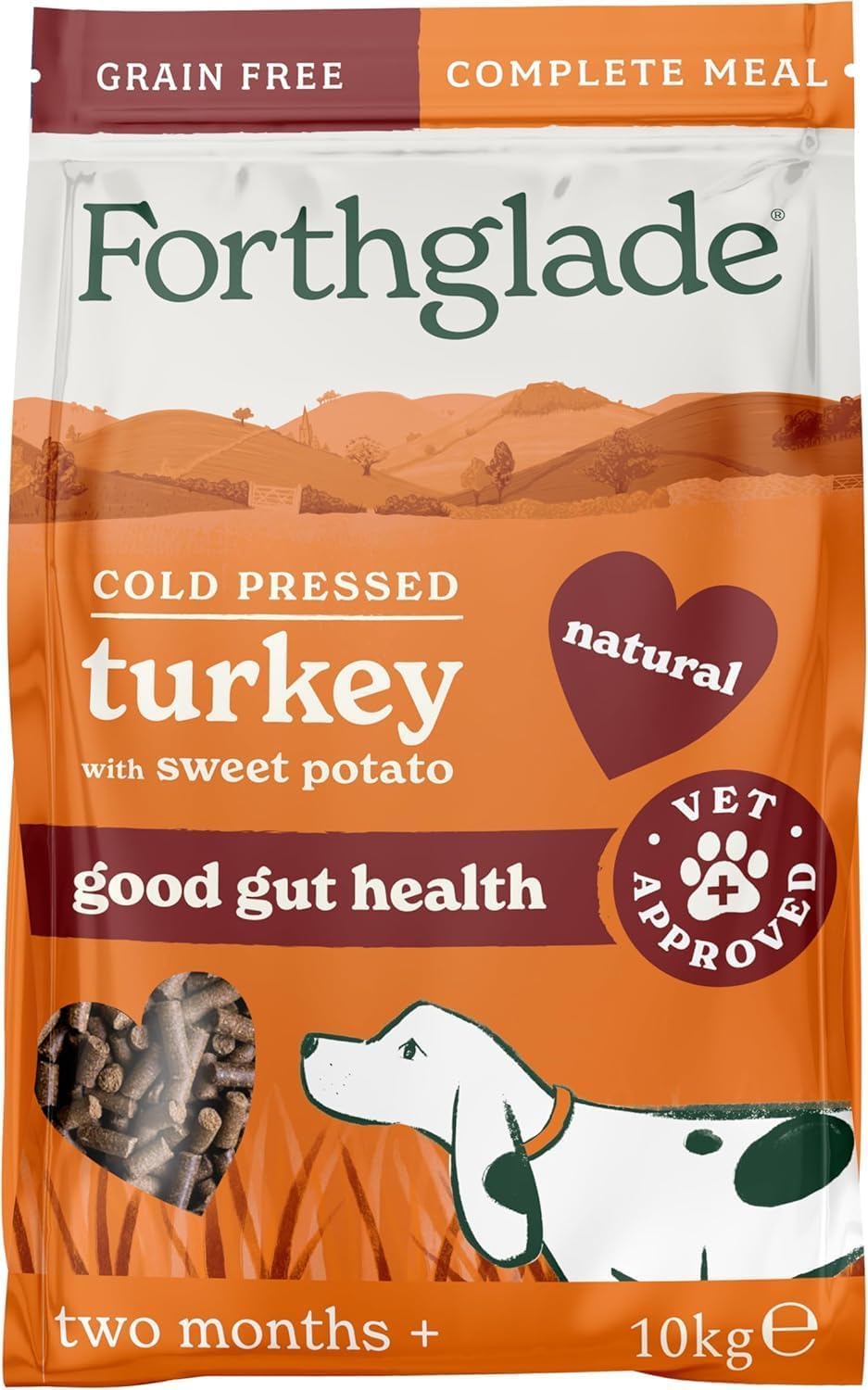 Forthglade Dry Dog Food, Cold Pressed (6kg), Hypoallergenic and Grain Free Dog Food, Salmon & Vegetables, Natural Senior, Adult and Puppy Meal Vet, Approved For Good Gut Health