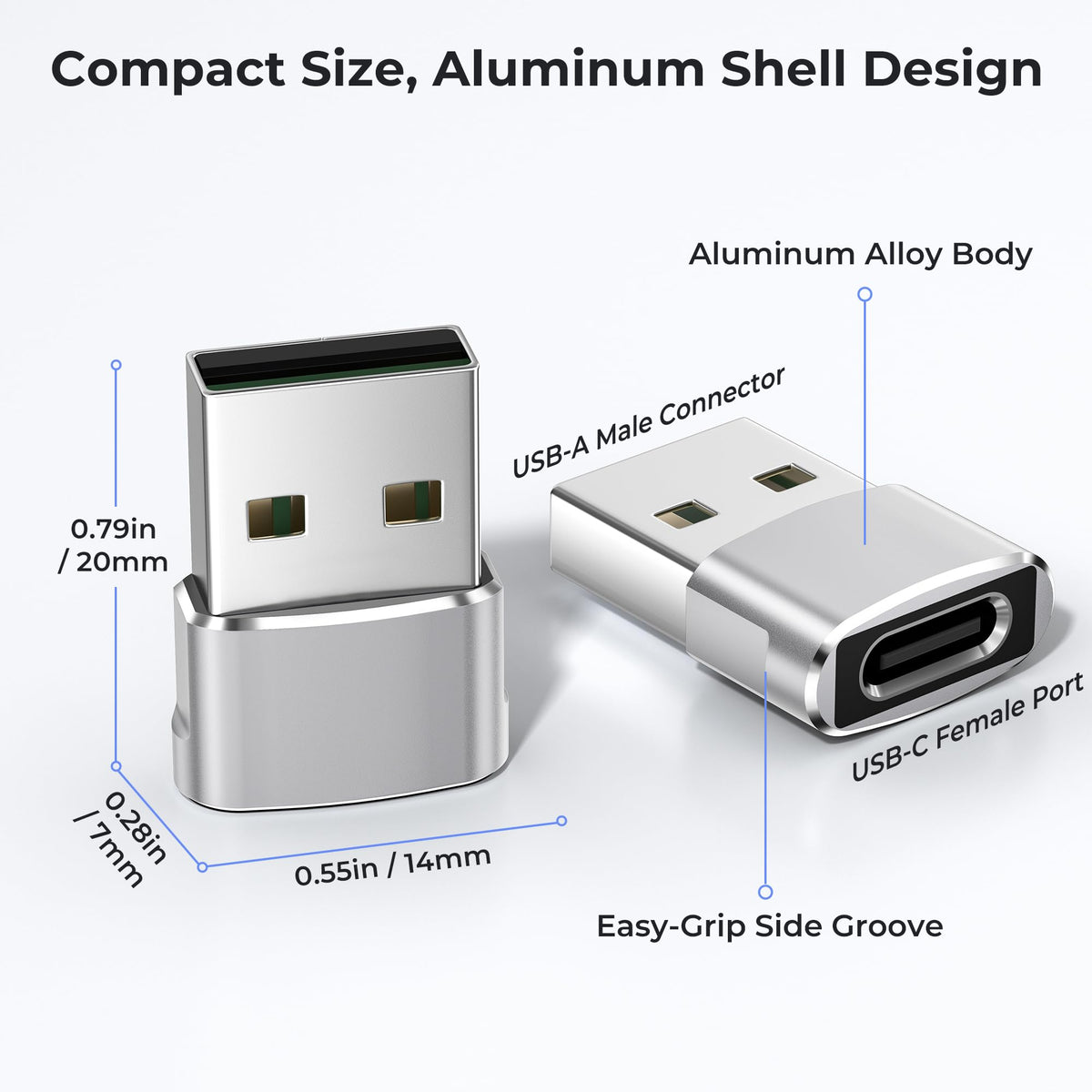 BASESAILOR USB to USB C Adapter,USBC Female to USB A Male Adapter 3Pack