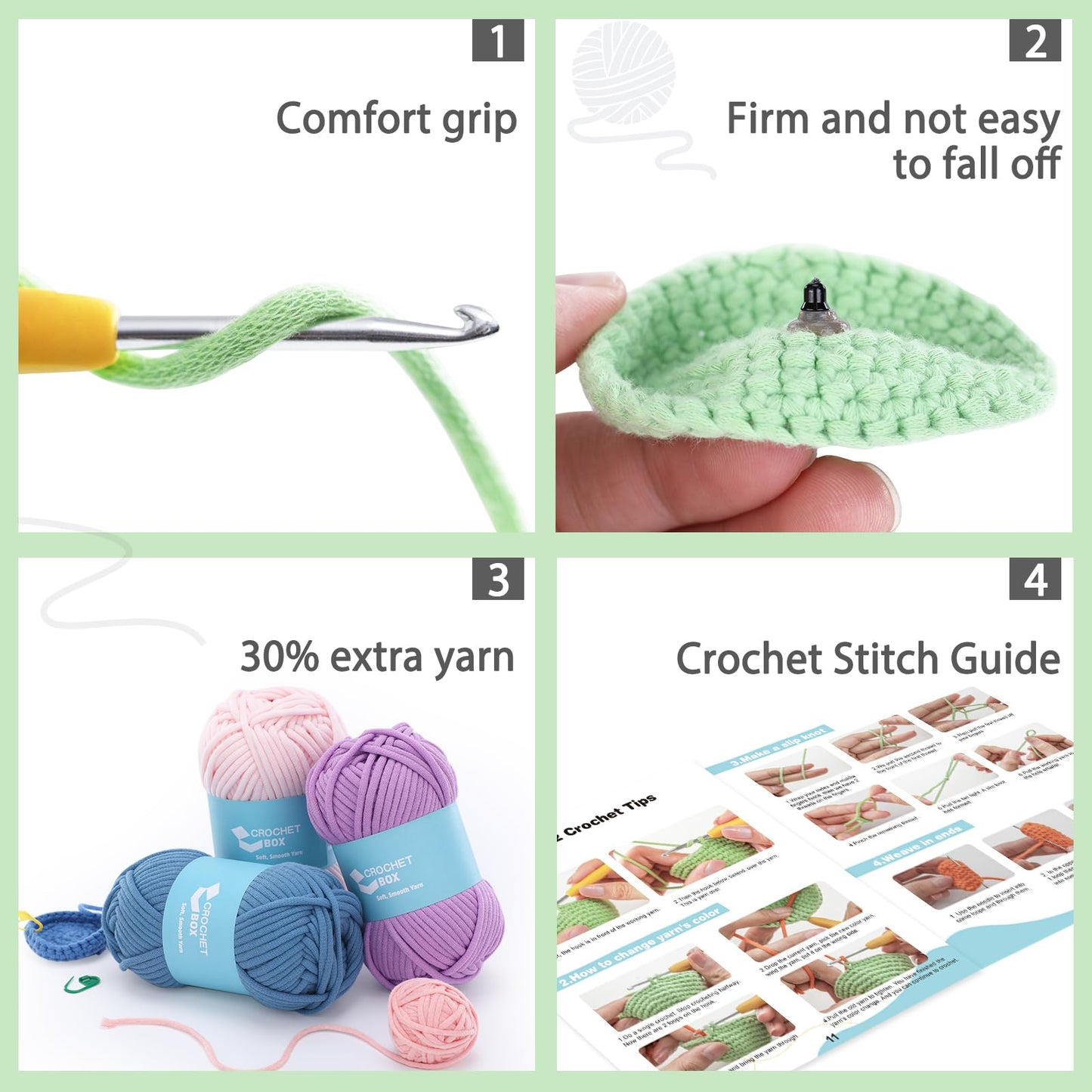 CROCHET BOX Complete Crochet Kit for Beginners - Highland Cow Crochet Kit, Include Video Tutorial, Instruction, Soft Yarn, Birthday Gift for Adults.