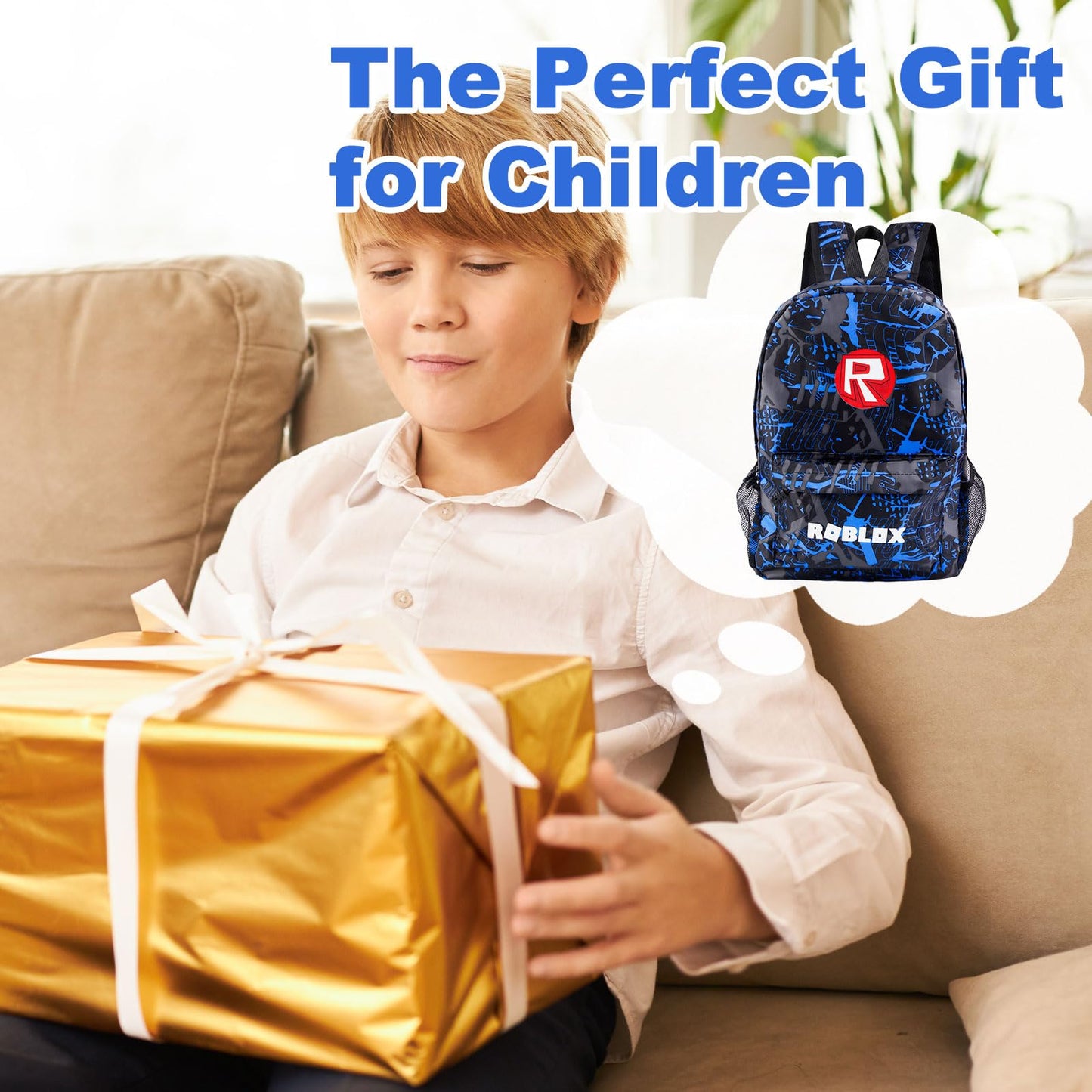 yumcute De-mn Backpack Kids, Teen Game School Bags, Children Primary Schoolbag, Children's School Backpack, 17 Inch Large Capacity Travel Rucksack Waterproof Boys Girls Book Bags for Aged 3-12 Years