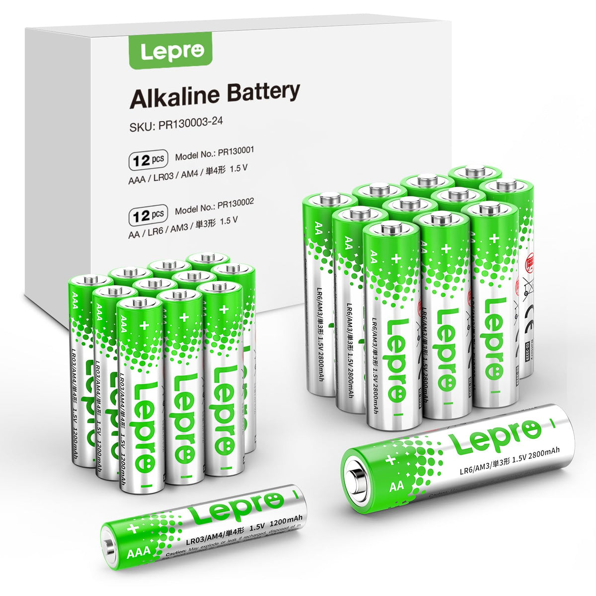 Lepro AAA Alkaline Batteries 24 Pack, 1200mAh Triple A Battery Long Lasting
