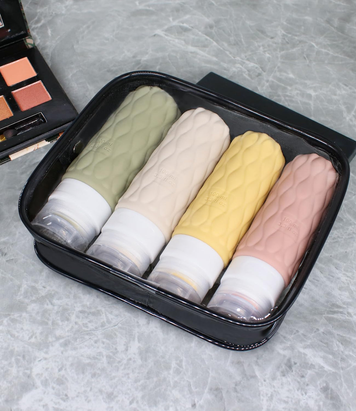 100ml Silicone Travel Bottles for Toiletries for Shampoo and Conditioner