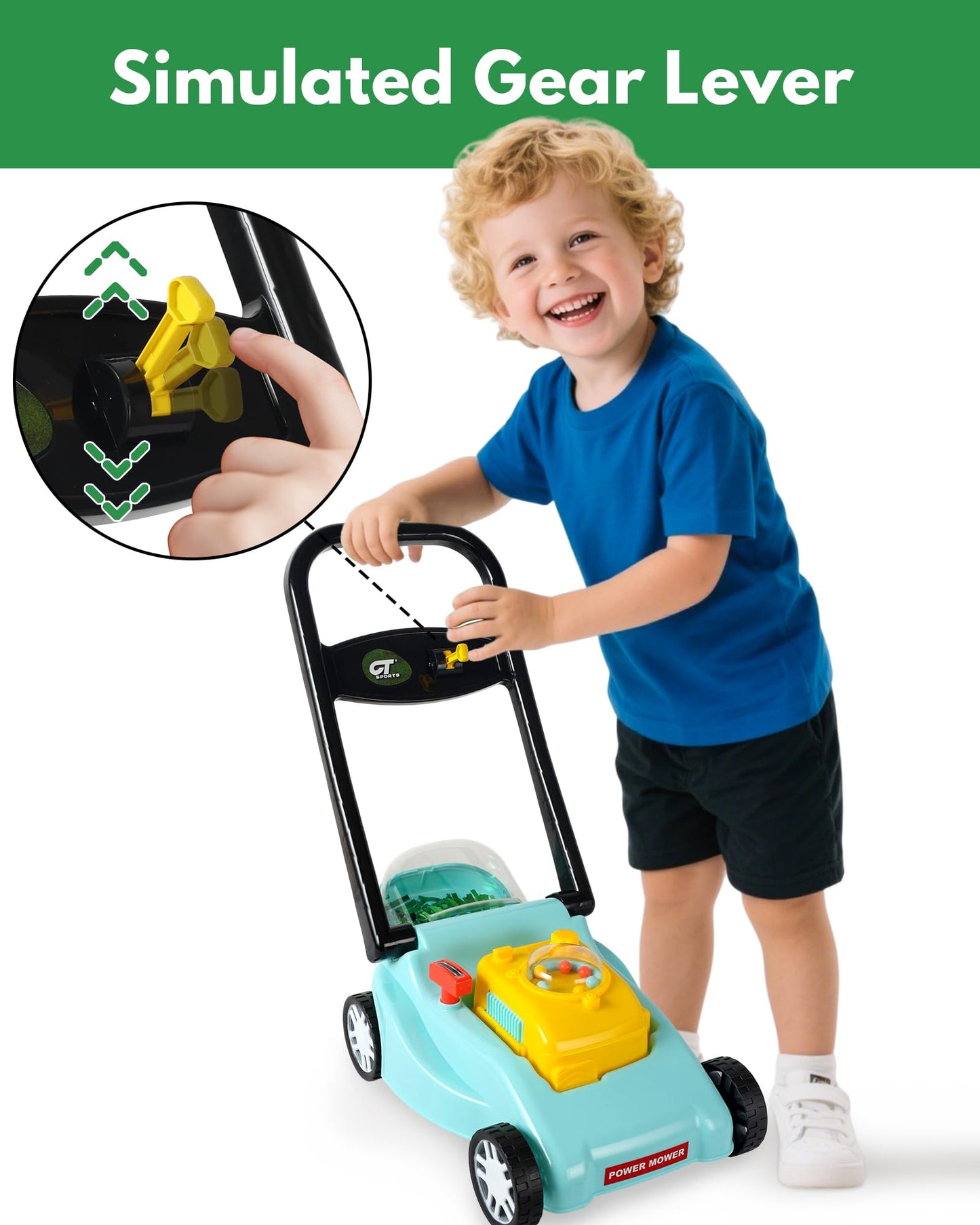 Kids Lawn Mower with Realistic Grass-Cutting Action and Sounds – No Batteries Required | Fun Outdoor Push Toy, Birthday Gift & Holiday Present for 3, 4, 5, 6, 7, 8 Year Old Boys and Girls