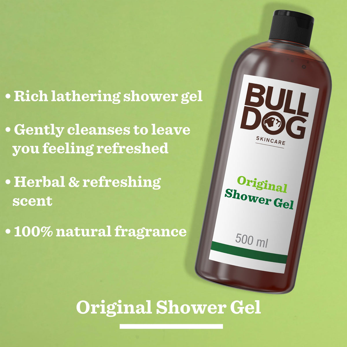 BULLDOG SKINCARE Lemon & Bergamot Shower Gel for Men, 500ml