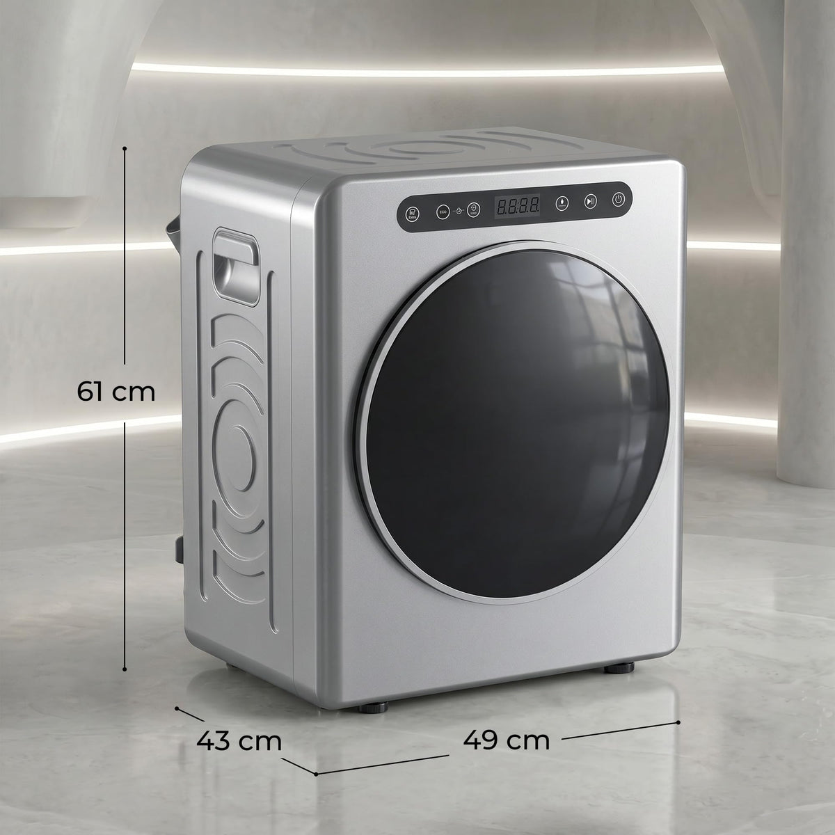 HOMCOM Vented Tumble Dryer 5kg Wet Laundry/3kg Dry Capacity 1000W Black