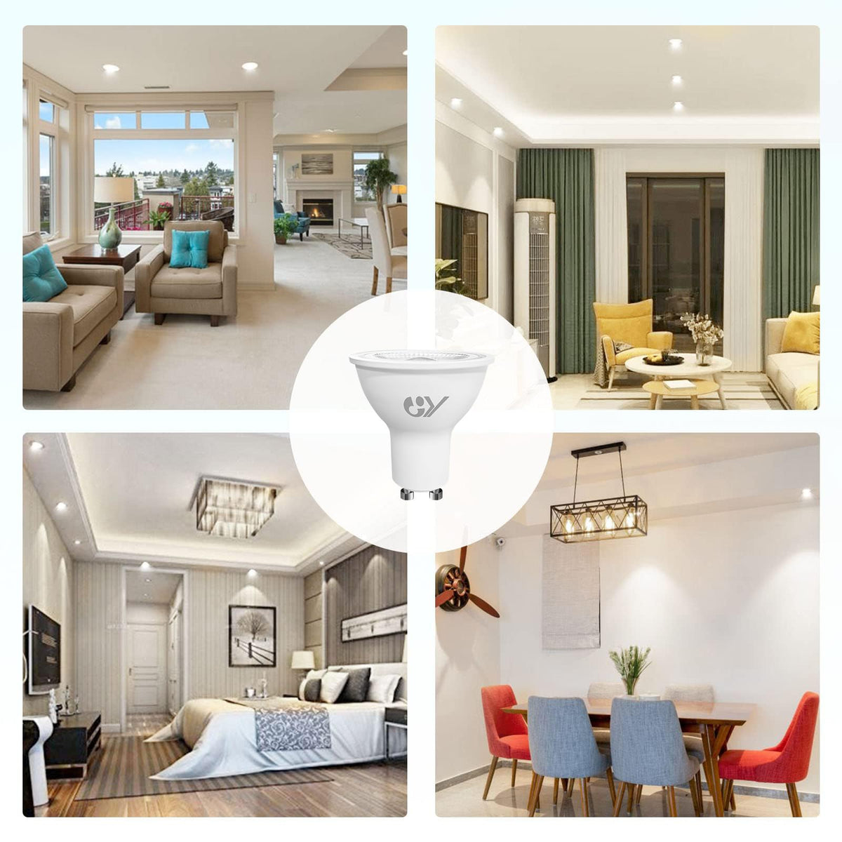 GY GU10 LED Bulb 4.9W 790lm Cool White 6500K Energy Saving LED Bulb, The New UK Energy Efficiency Class B Replaces 80W, 110°Beam Angle Non-Dimmable, 10 Pack