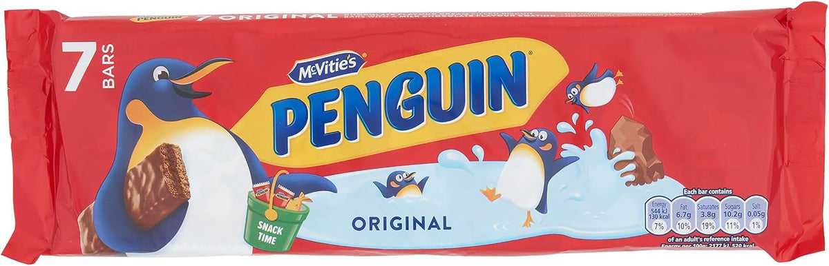McVitie's Milk Chocolate Flavoured Penguin Biscuits (7 Biscuits Per Pack)