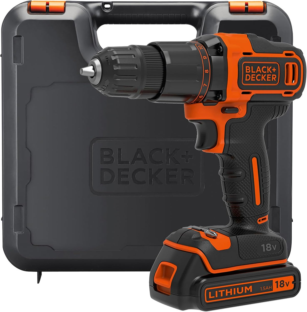 BLACK+DECKER 18V Cordless Hammer Drill, BCD700S1K-GB