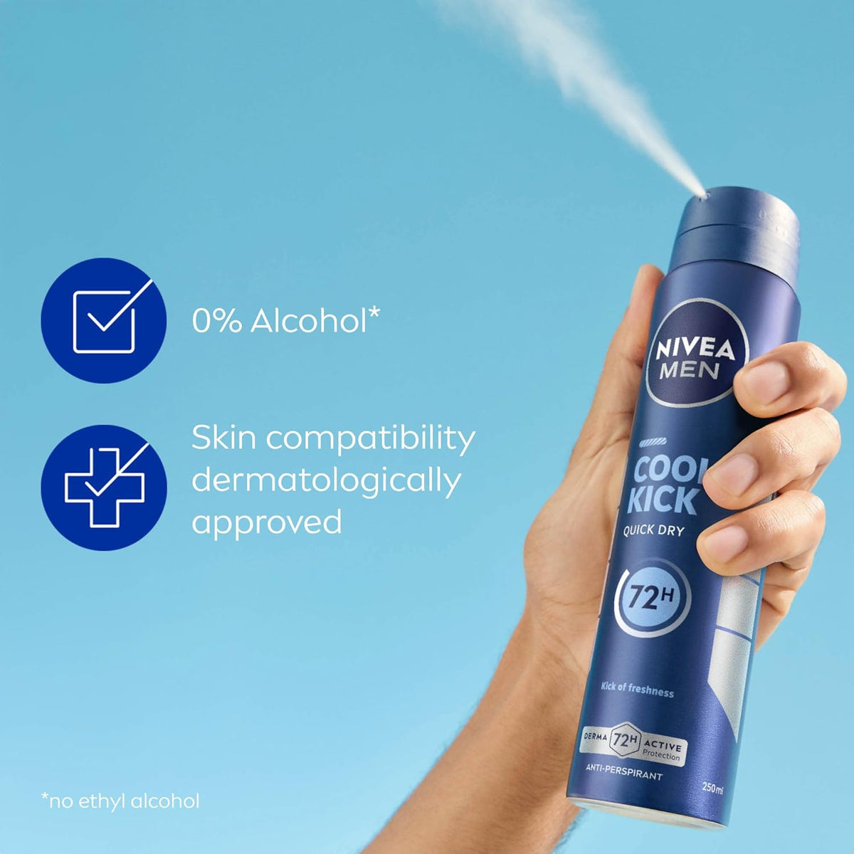 NIVEA MEN Cool Kick Antiperspirant Spray, 250 ml