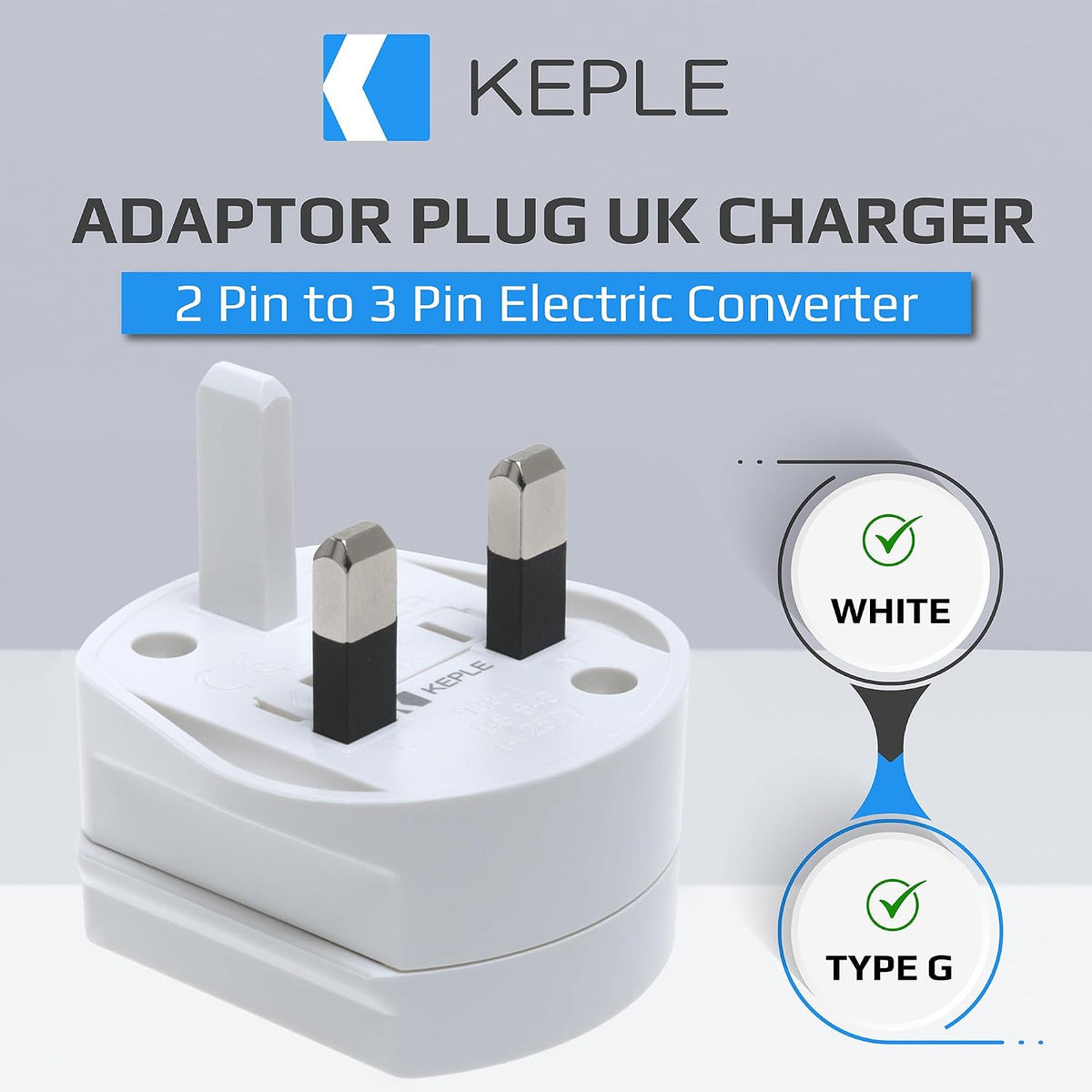 Toothbrush Adaptor Plug UK Charger Adapter Shaver Socket 2 Pin to 3 Pin Electric for Razor Plugs Bathroom Two to Three Prong Charging Tooth Brush Plugs Adapters Electrical Shaving (White)