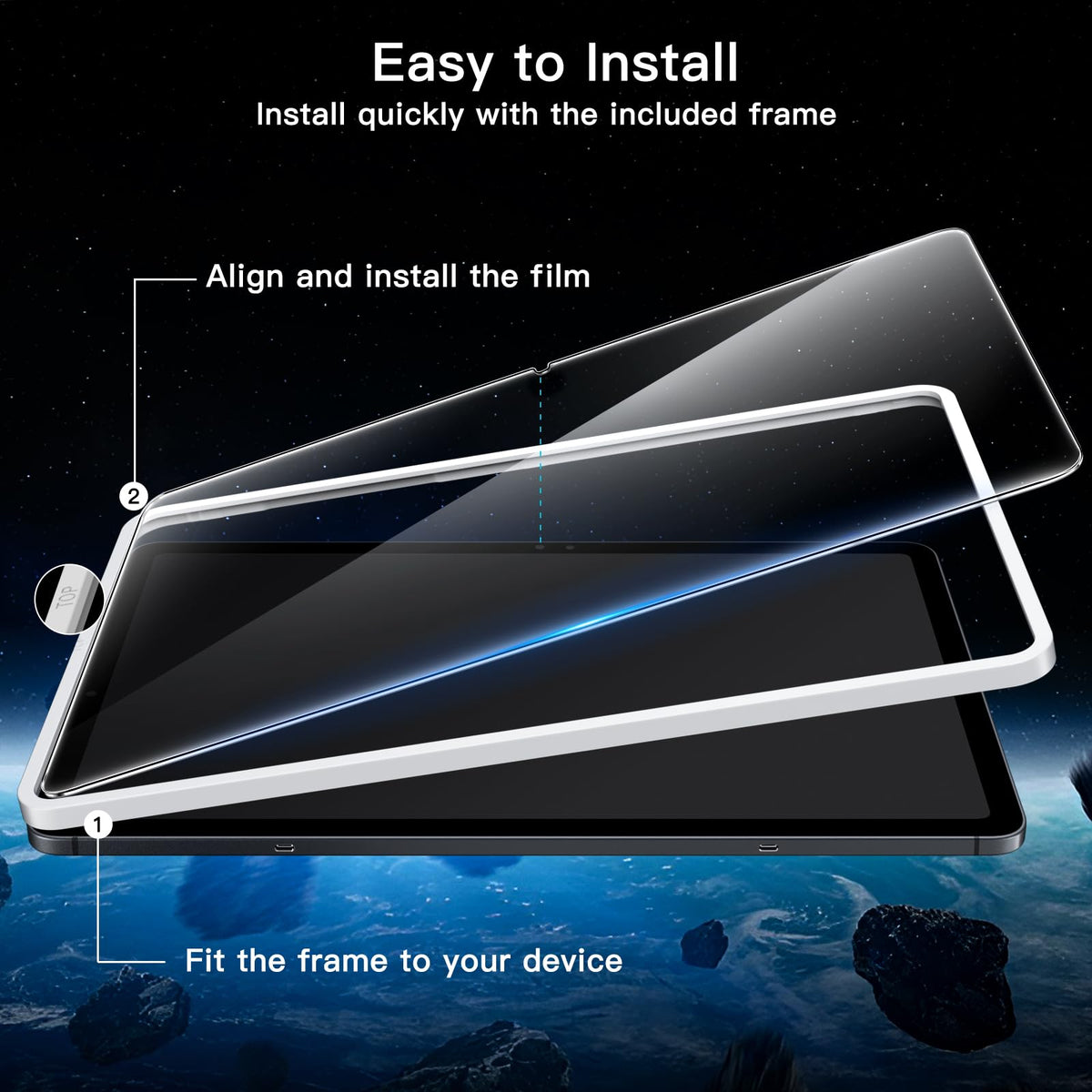 JETech Screen Protector for Galaxy Tab S10 Lite/S10 FE/S9 FE/S9, 2-Pack