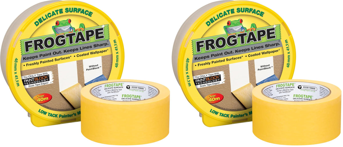 Frog Tape Yellow Delicate Surface Painters Masking Tape 24mm x 55m. Indoor painting and decorating for sharp lines and no paint bleed