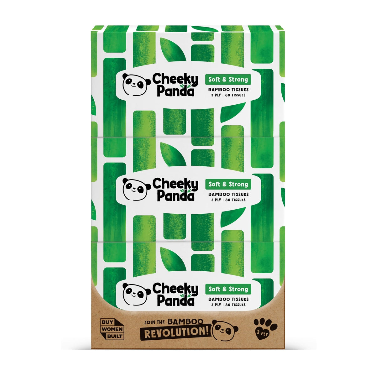 The Cheeky Panda Bamboo Facial Tissues | Sustainable and Silky Soft | Plastic Free