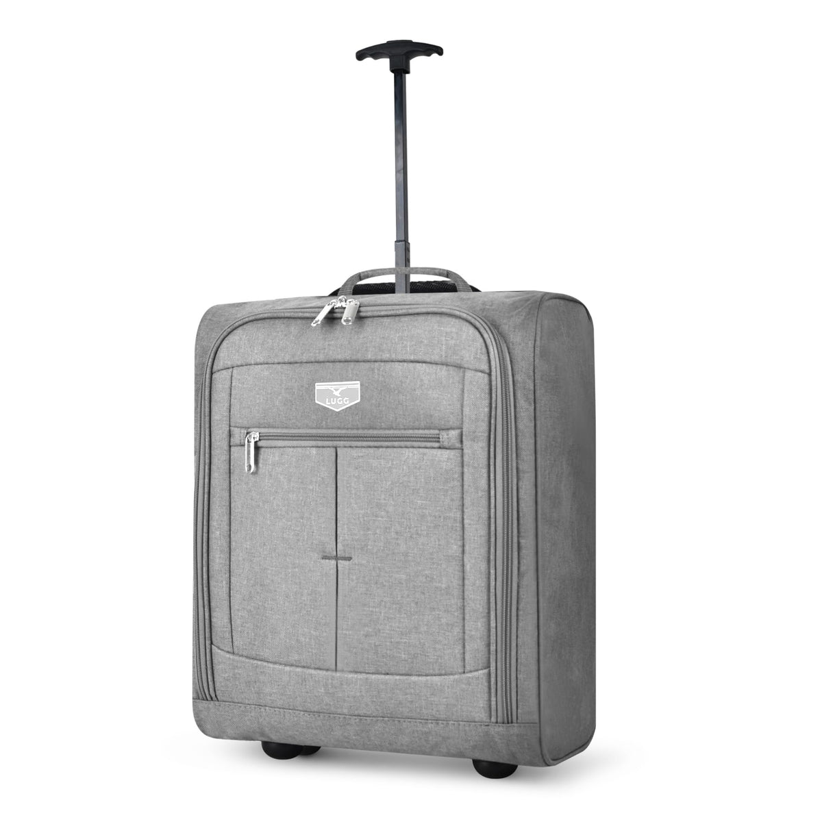 LUGG Lightweight Cabin Luggage, 600D Polyester, Solid Wheels, 45x36x20cm