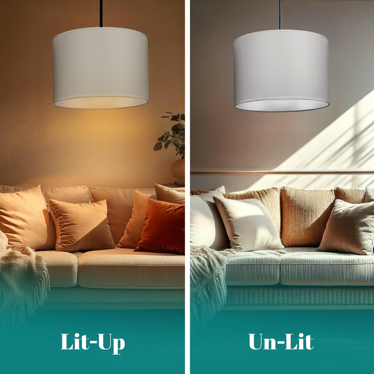 GIGGI Fabric Lamp Shades, 10" Beige Lampshades for Ceiling Lights, Table Lamps & Floor Lamps, Easy Fit Pendant Light Shade Ceiling for Living Room, Bedroom, Kitchen, Hallway, Office & Home Décor