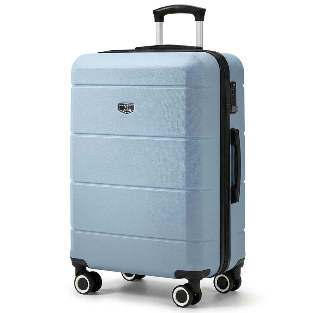 LUGG Jetset 40cm Suitcase 40x30x20cm, Ryanair Compatible Underseat Size, Hard Shell ABS, Spinner with Removable Wheels, Lightweight Travel Luggage, 1 Year Warranty