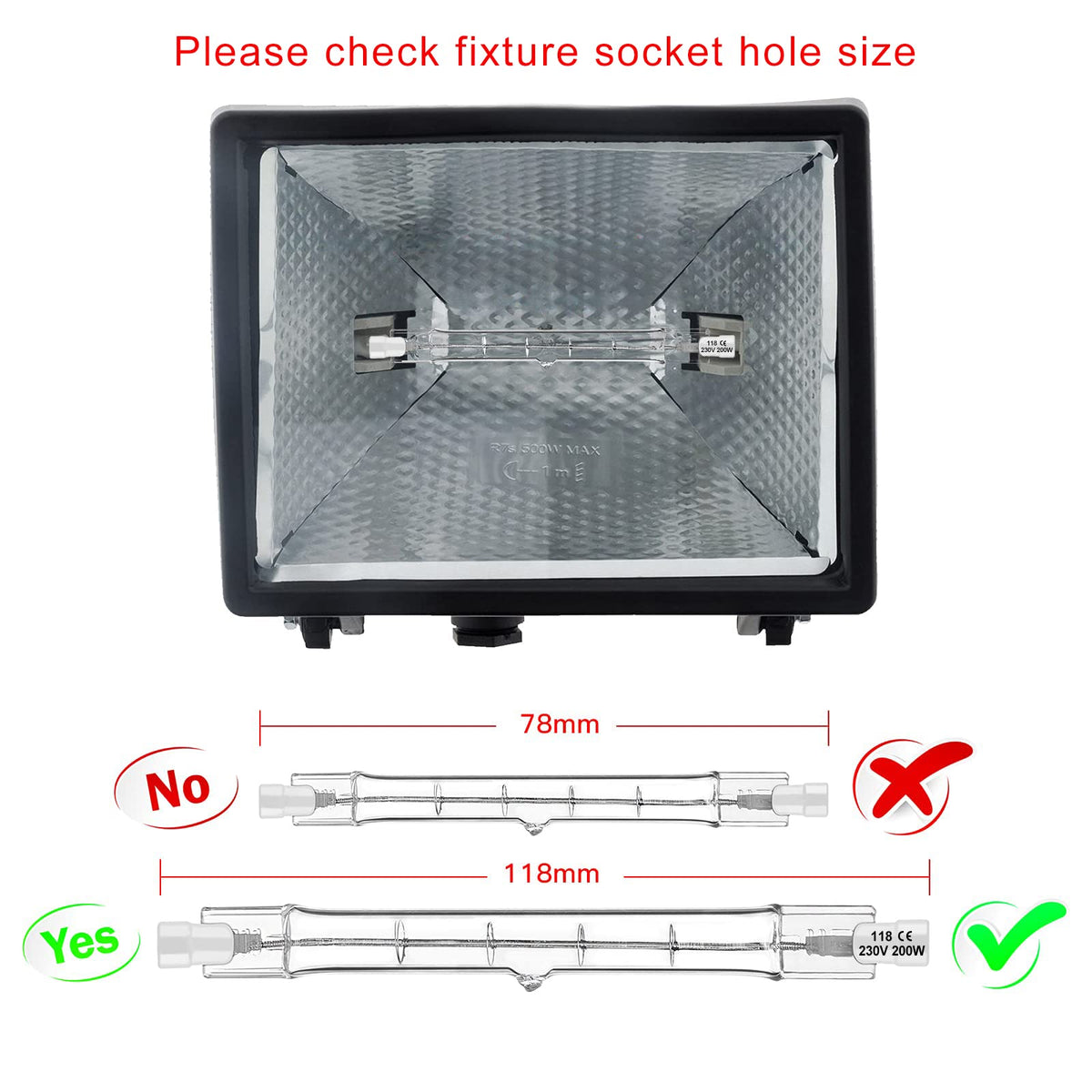 r7s Halogen Light Bulbs 78mm 150w