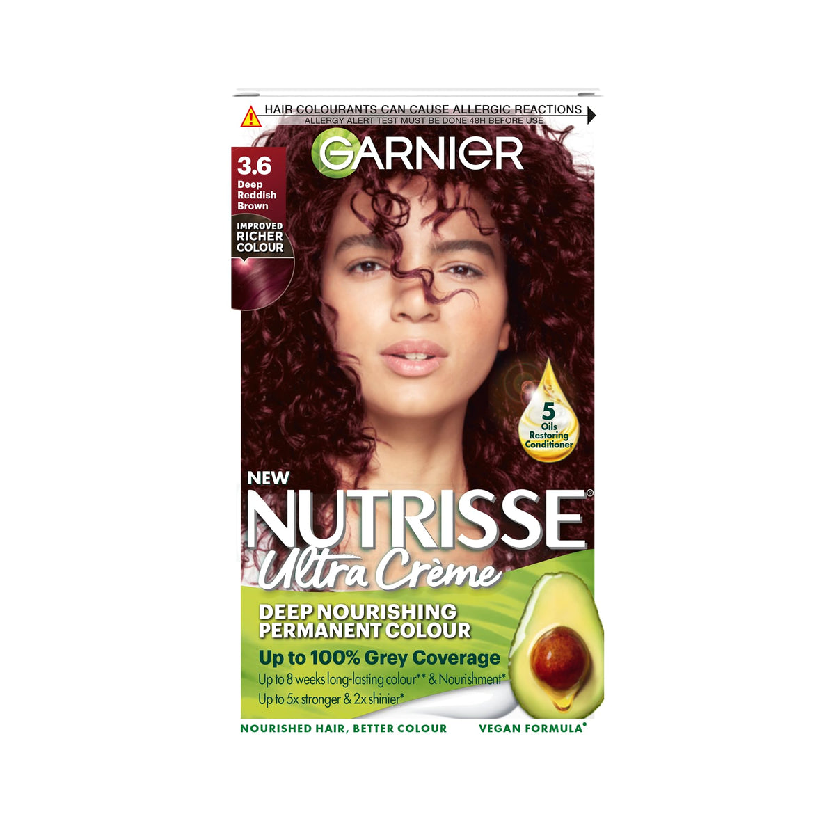 Garnier Nutrisse Ultra Color Permanent Hair Dye, 4.15 Iced Coffee Brown