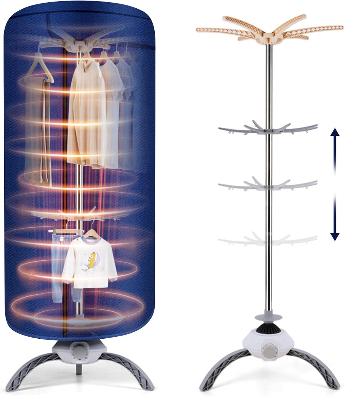 Heated Clothes Airer, 900W Electric Clothes Dryer, 12kg 2-layer Circulates Hot Air Airer Machine for Quick Drying