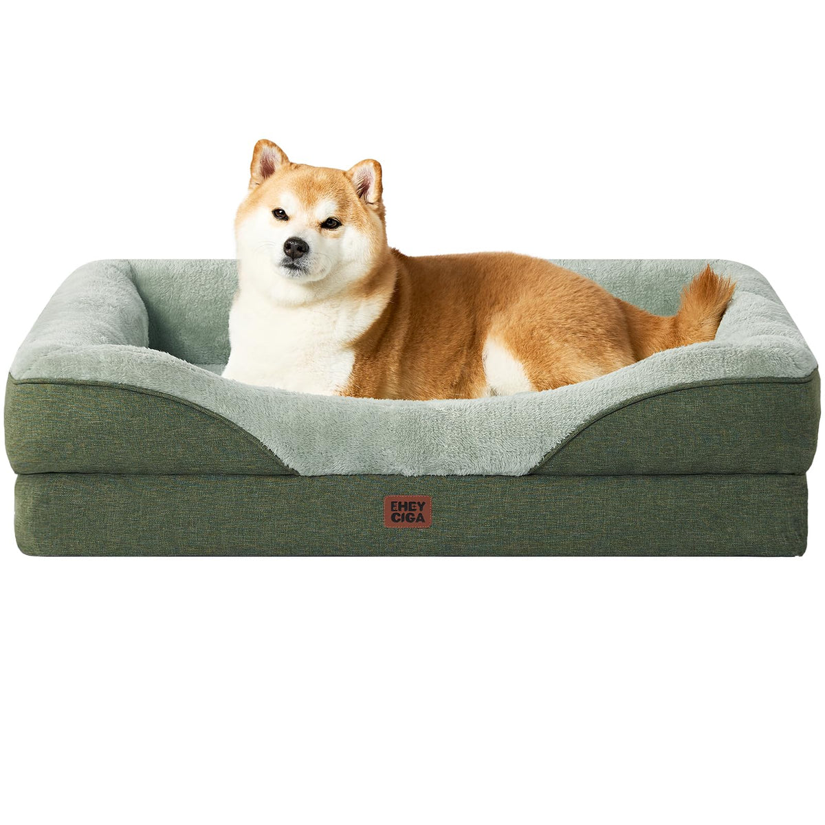EHEYCIGA Memory Foam Orthopedic Dog Beds Large, 91x68x17cm, Dark Grey