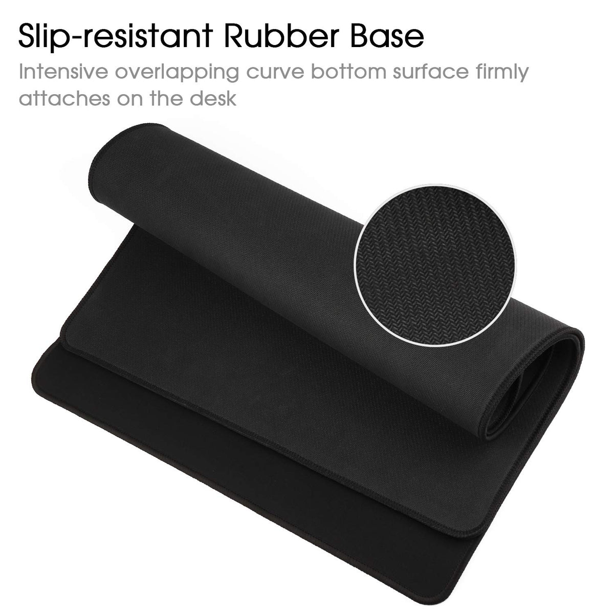Gaming Mouse Mat/Large Mouse Pad 900 x 400 x 3mm / XXL mouse pad/large size | improved precision and speed | rubber base for stable grip on smooth surfaces | non-slip (90x40 Black)