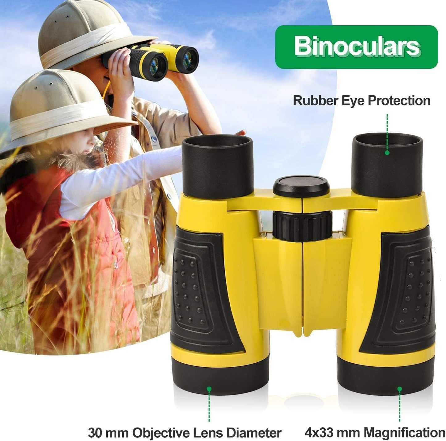 Kizplays Outdoor Explorer Kit Gifts Toys,Kids Binoculars Set,Outdoor Exploration Set,Best for 6+ Year Old Boy and Girl,Kids Adventure Kit,Children Outdoor Educational Kit(22 PCS)