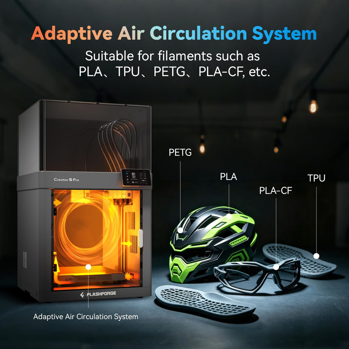 Flashforge Adventurer 5X 3D Printer with Multi-Color Printing,Customize with IFS,AD5X Multi-Material/Full-auto leveling 3D Printer,Max Speed: 600mm/s,Auto 4kg Filament Refill,Compact Integrated Design