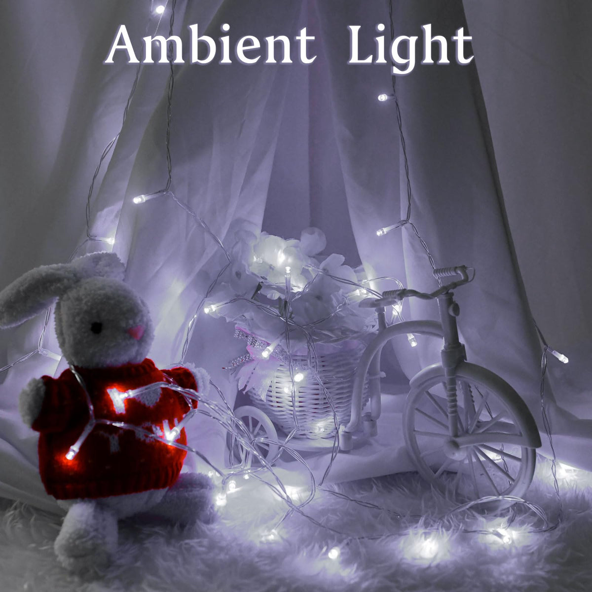 Dalugo Battery Fairy Lights, 3M 30 LED Warm White String Lights with 6h Timer, IP65 Waterproof Battery Powered Fairy Lights for Indoor Outdoor Christmas Decorations