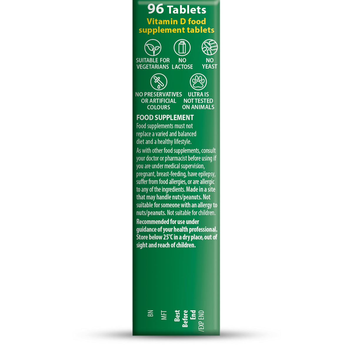 Vitabiotics Ultra Vitamin D3 1000IU, Vitamin D3 Tablets, 96 Tablets