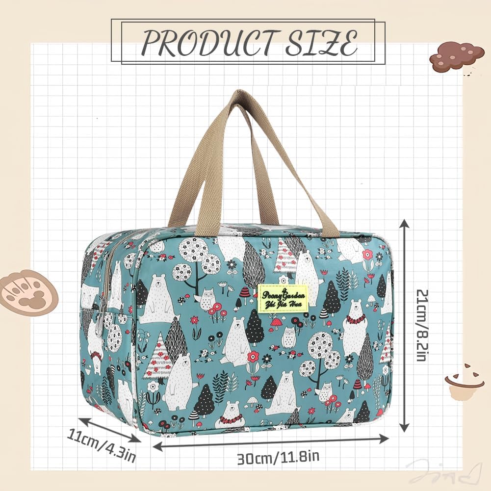 Aucuu Toiletry Bag, Large Full Size Toiletry Bag, Travel Hand-Held Make up Wash Bags, Portable Waterproof Toile-Try Kit, Bathroom Storage Case, Cosmetic Organizer for Travel, Camping for Women Girl